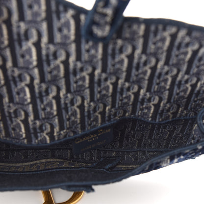 Christian Dior Oblique Slim Saddle Pouch Blue 8 of 10
