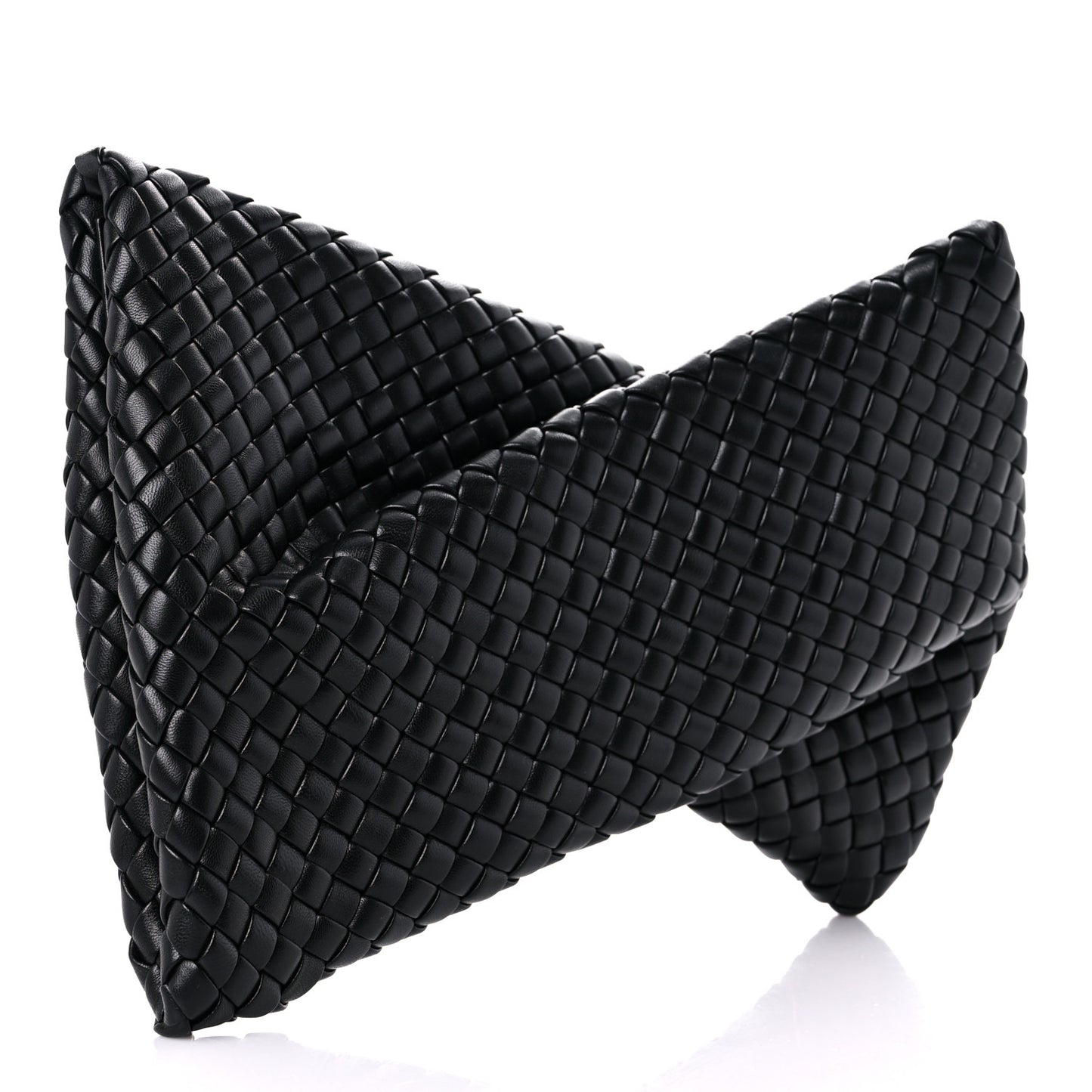 Nappa Intrecciato Crisscross Clutch Black