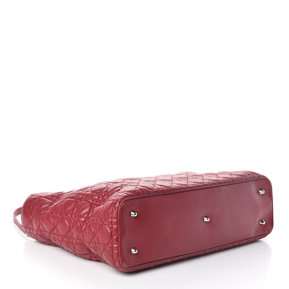 Christian Dior Lambskin Cannage Large Lady Dior Red 4 of 12