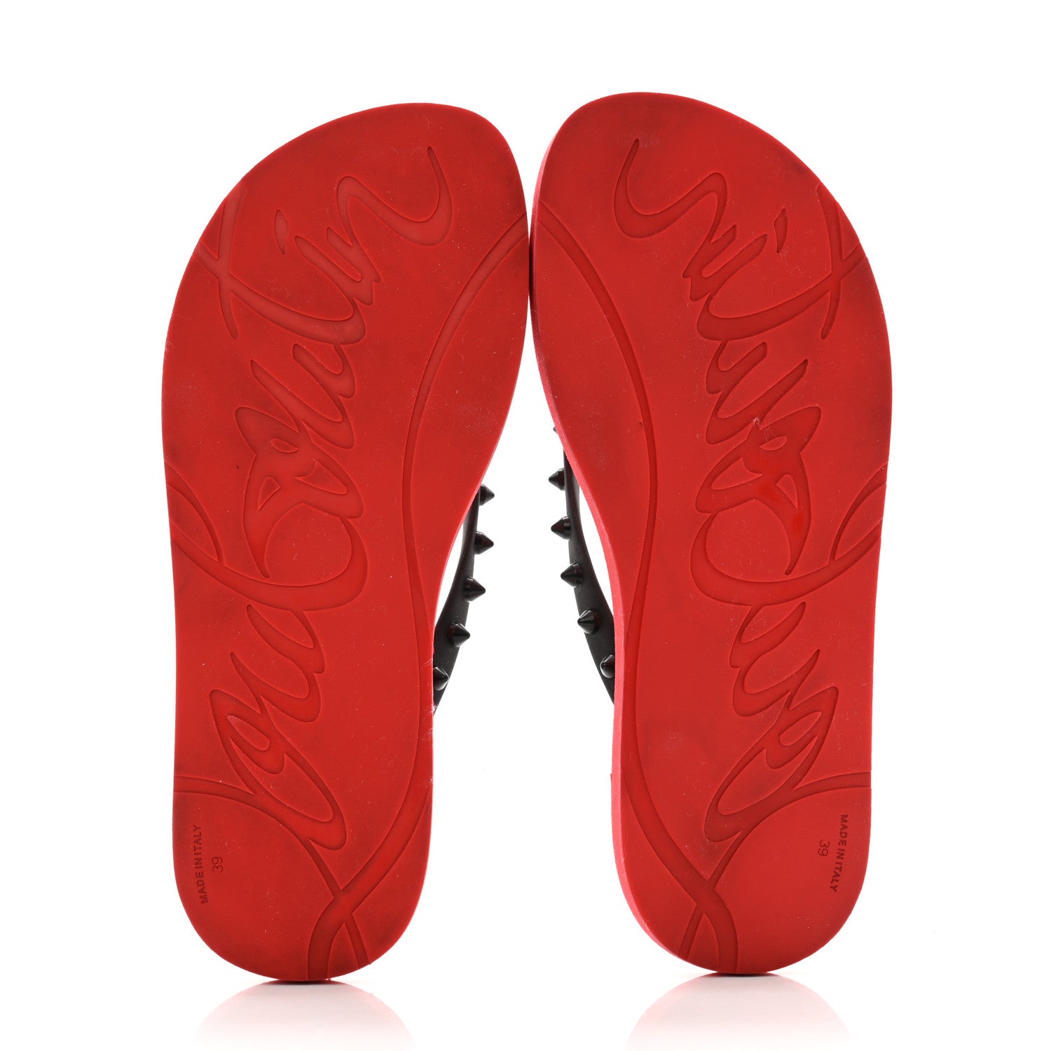 Christian Louboutin Rubber Spike Loubi Donna Flip Flop 39 Black 5 of 10