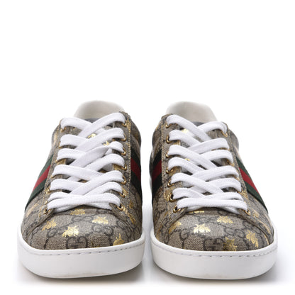 Gucci GG Supreme Monogram Bees Web Womens Ace Sneakers 36 Beige Oro Green Red 2 of 10