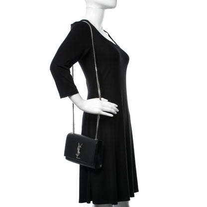 Saint Laurent Grain De Poudre Small Monogram Kate Satchel Black 2 of 9