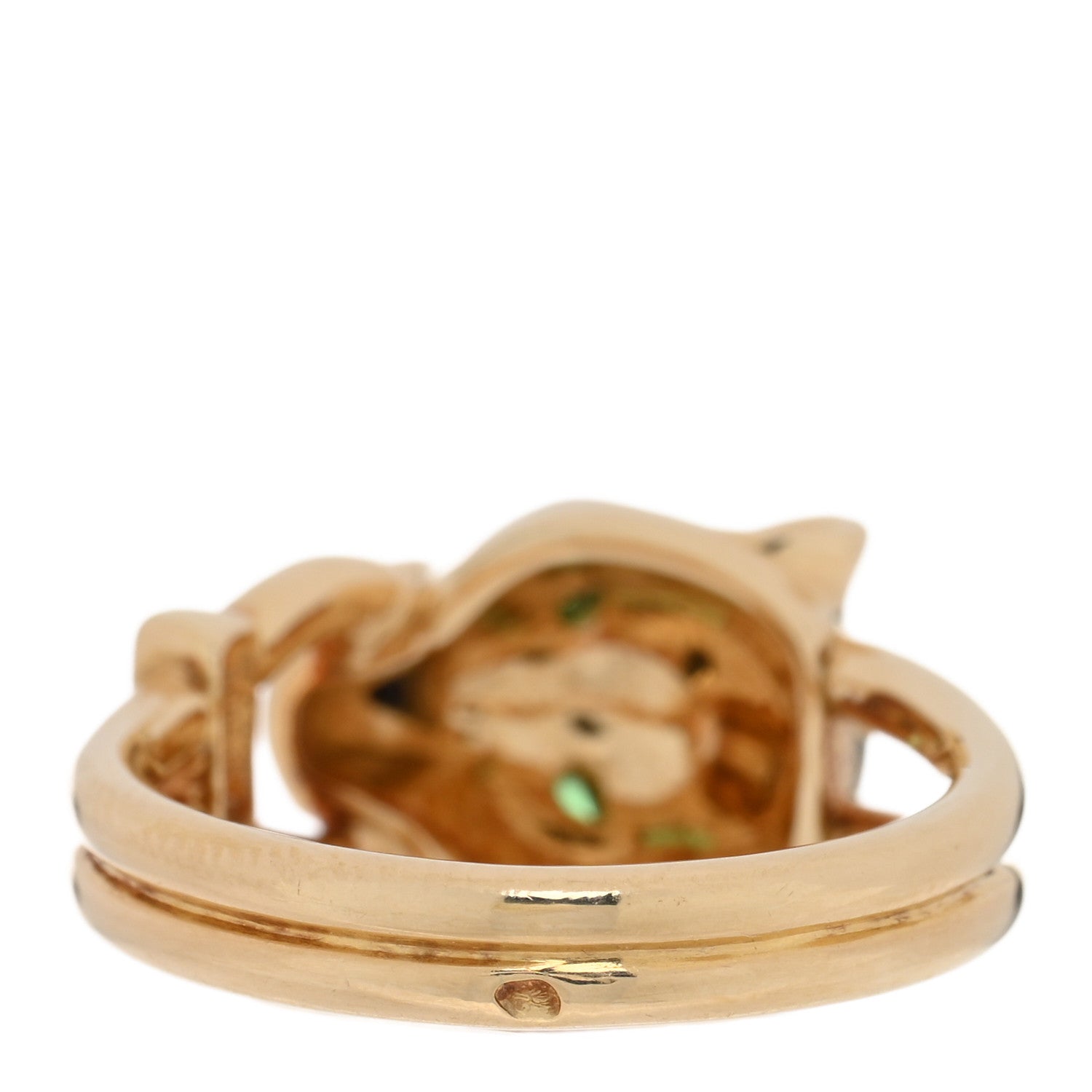 Cartier 18K Yellow Gold Diamond Tsavorite Garnet Black Onyx Panthere de Cartier Ring 54 7 4 of 6