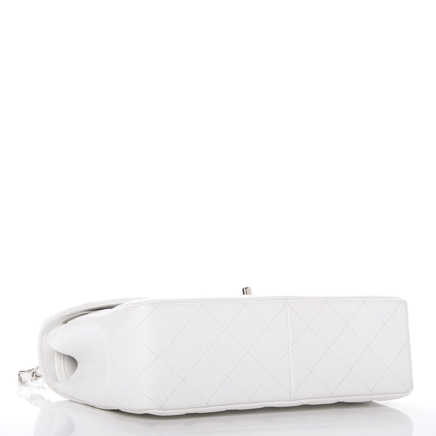 Caviar Quilted Jumbo Double Flap White