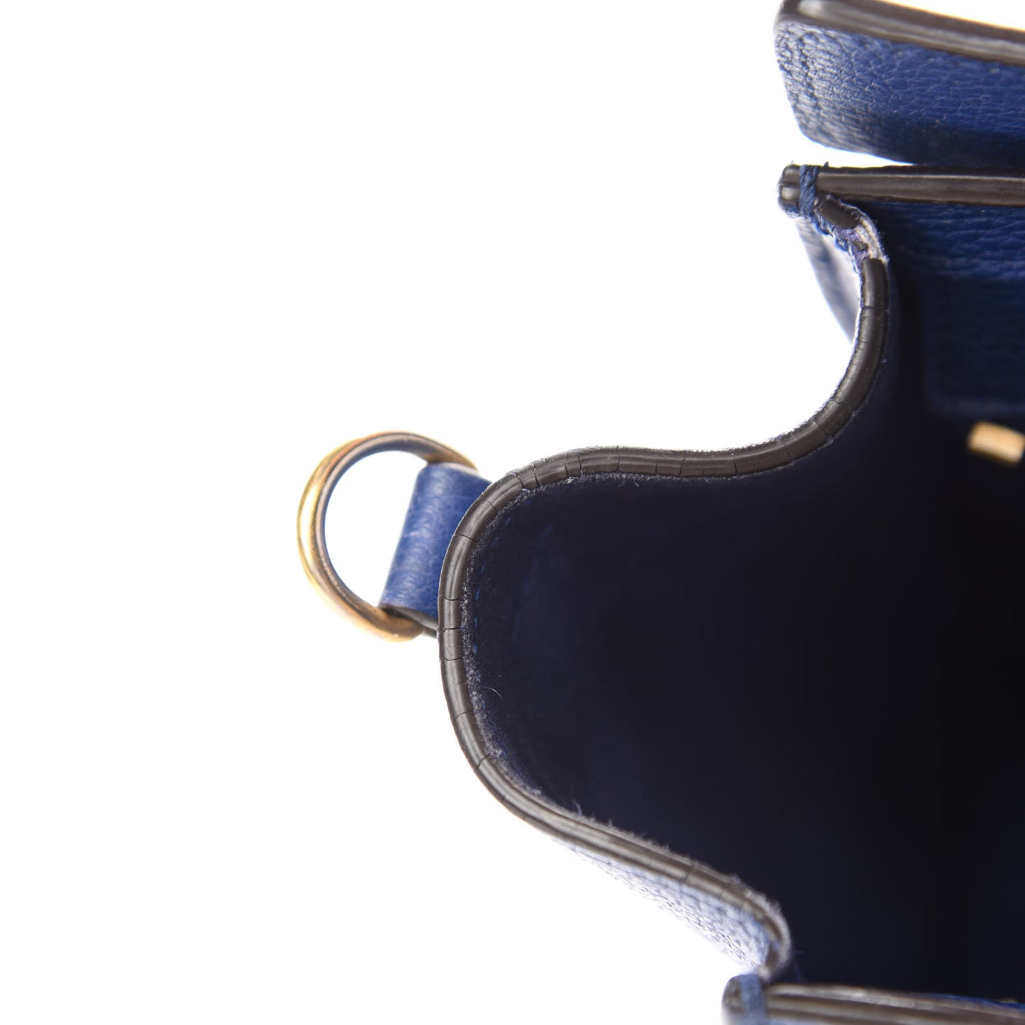 Drummed Calfskin Nano Luggage Indigo