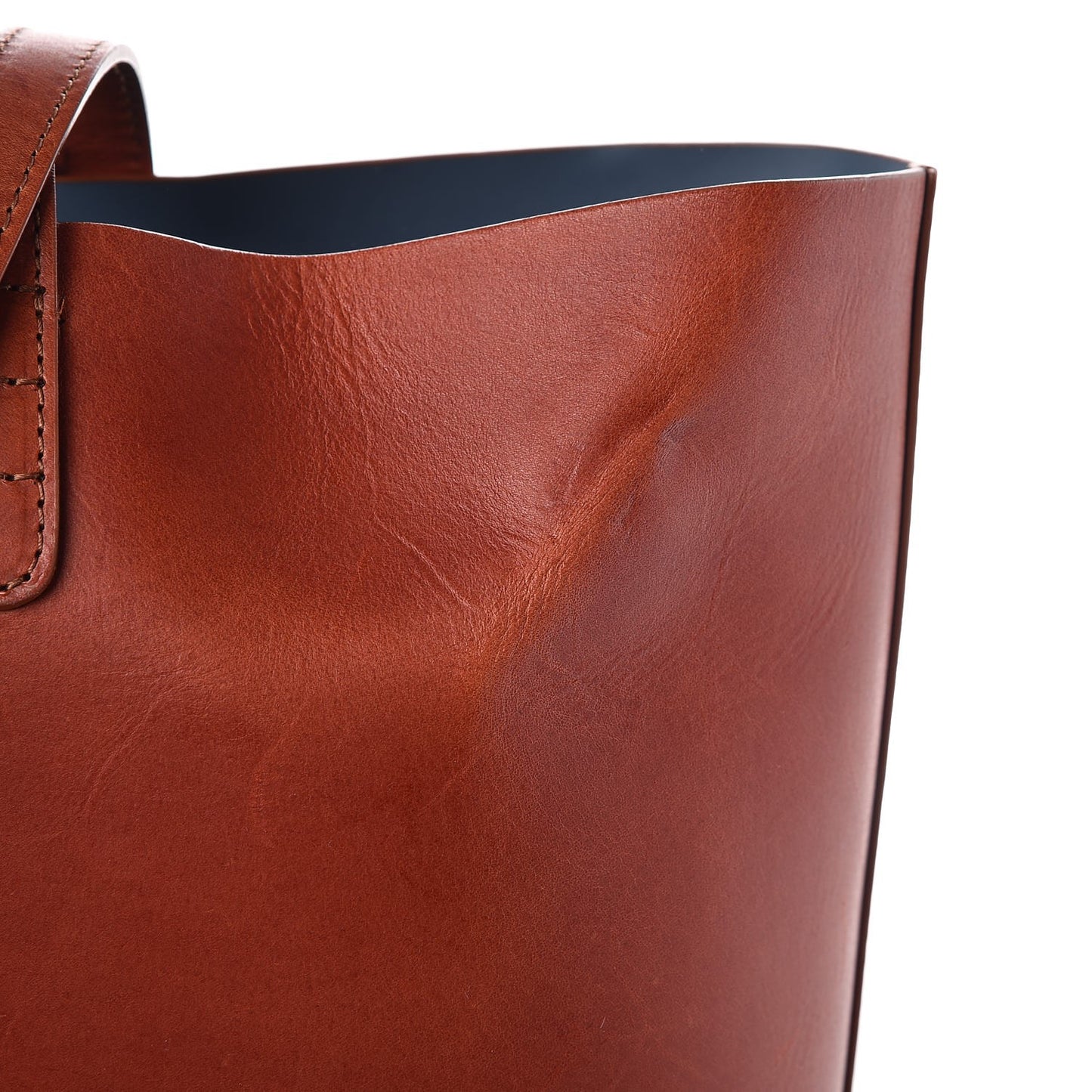 Vegetable Tanned Calfskin Small Shopping Bag Brandy Avion