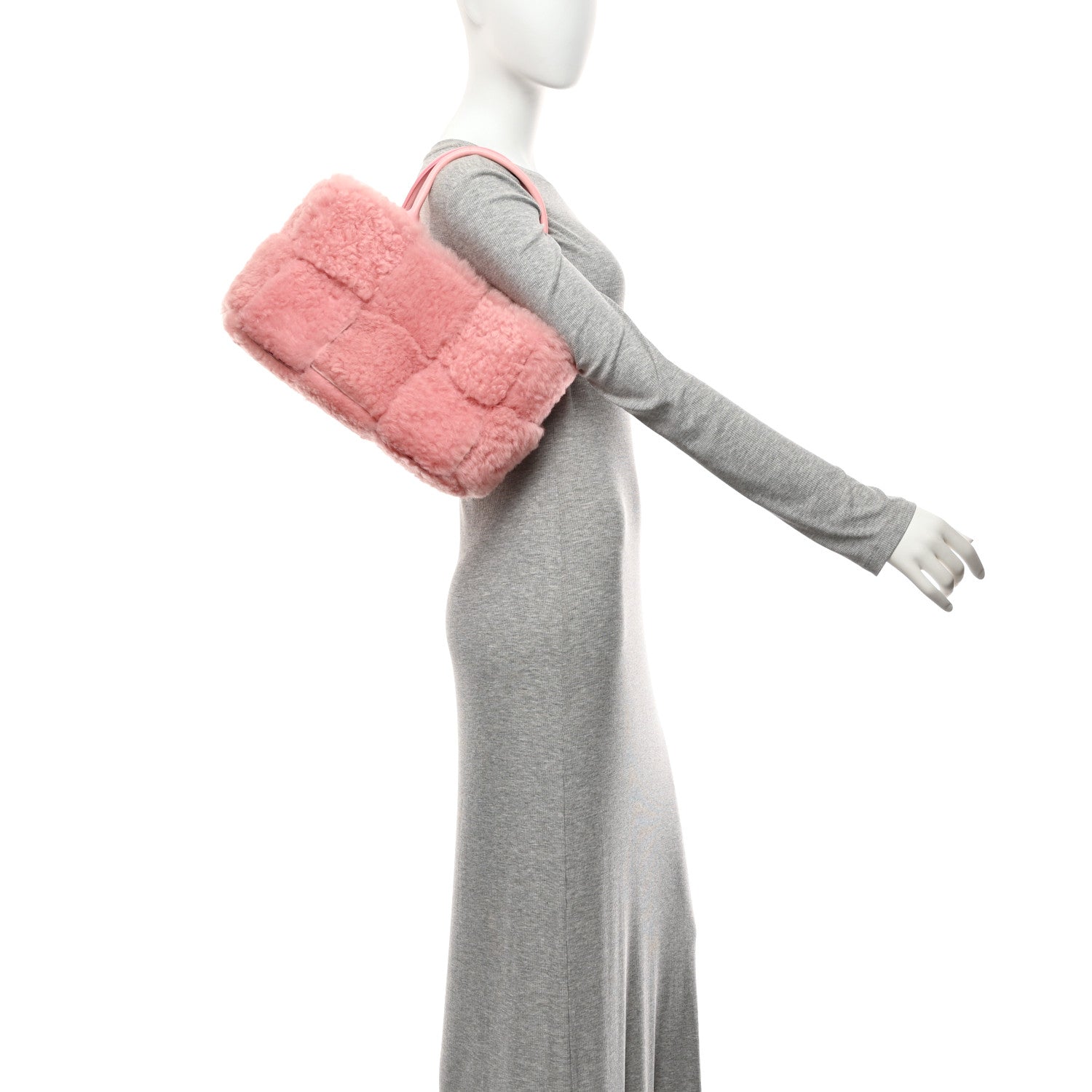 Bottega Veneta Shearling Small Intrecciato Arco Tote Popsicle 2 of 10