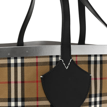 Burberry Vintage Check XL The Giant Reversible Tote Black Silver 13 of 13
