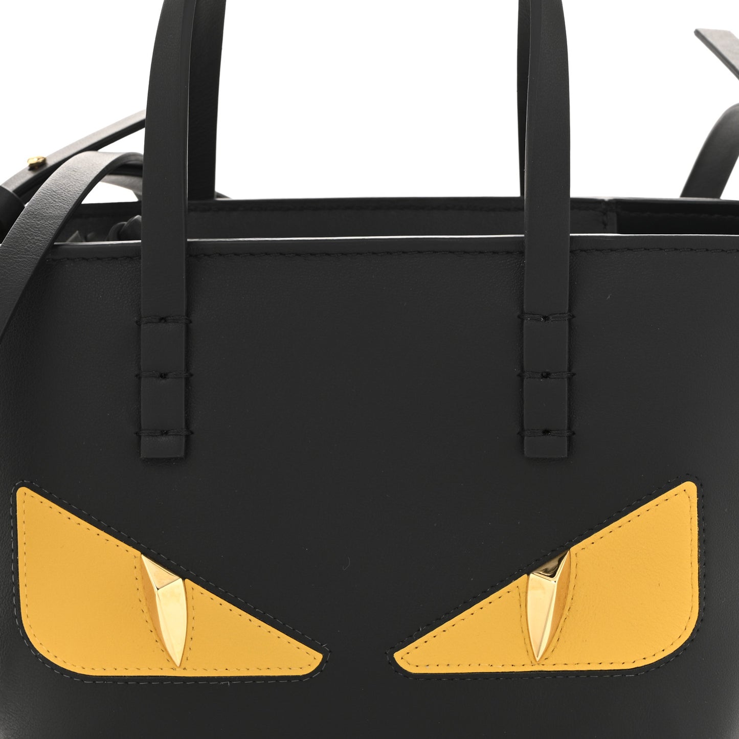Vitello Dolce Elite Monster Eye Mini Roll Tote Black