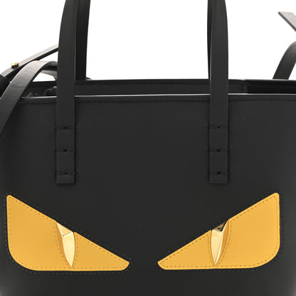 Fendi Vitello Dolce Elite Monster Eye Mini Roll Tote Black 7 of 9