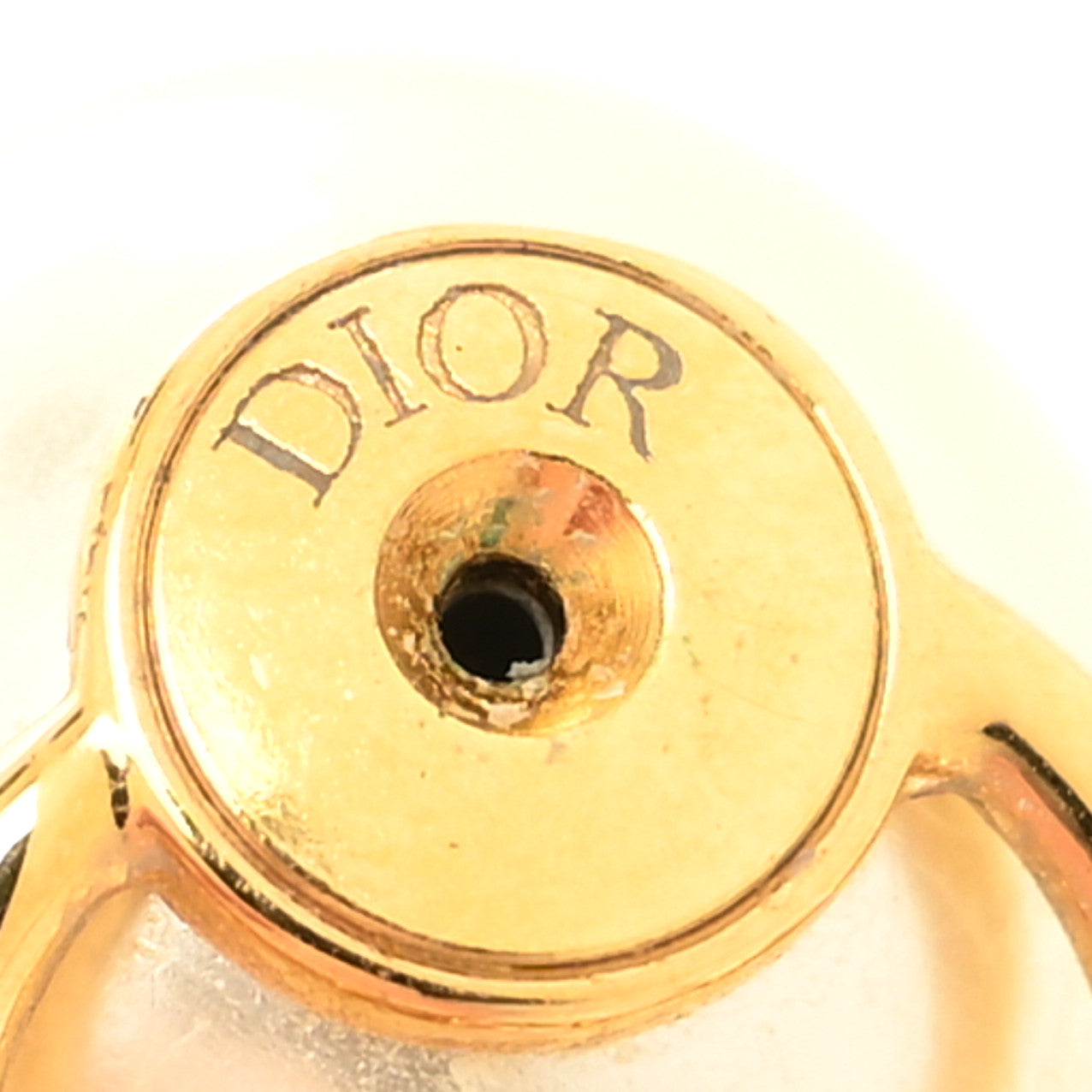 Christian Dior Pearl Crystal Tribal Logo Charms Earrings Gold 3 of 4