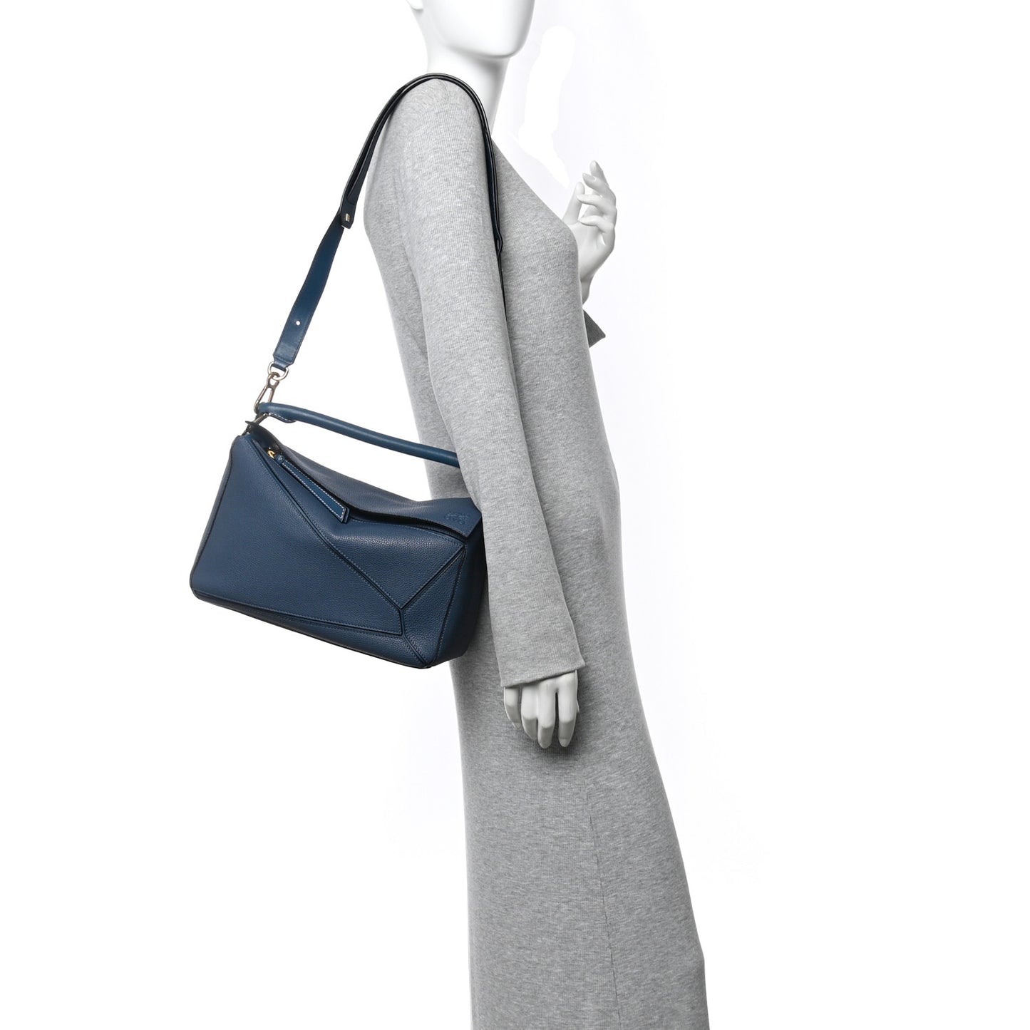Calfskin Medium Puzzle Bag Dark Blue