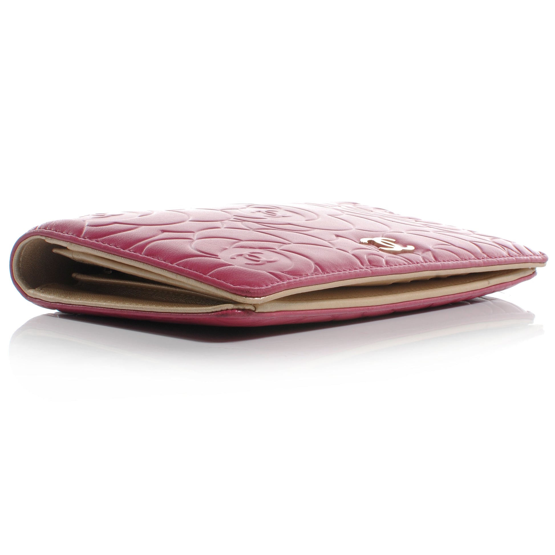 Chanel Leather Camellia Yen Wallet Fuchsia 4 of 8