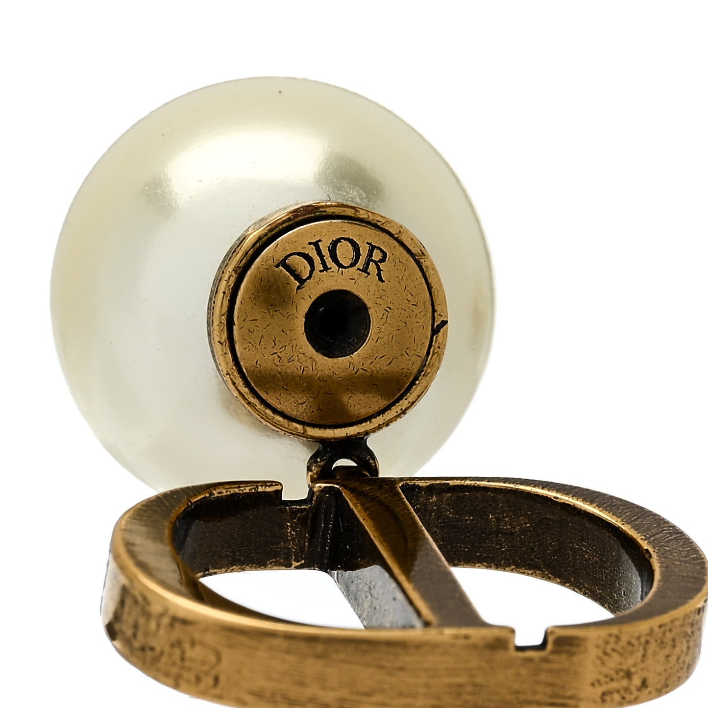 Metal Pearl Tribales Earrings Gold