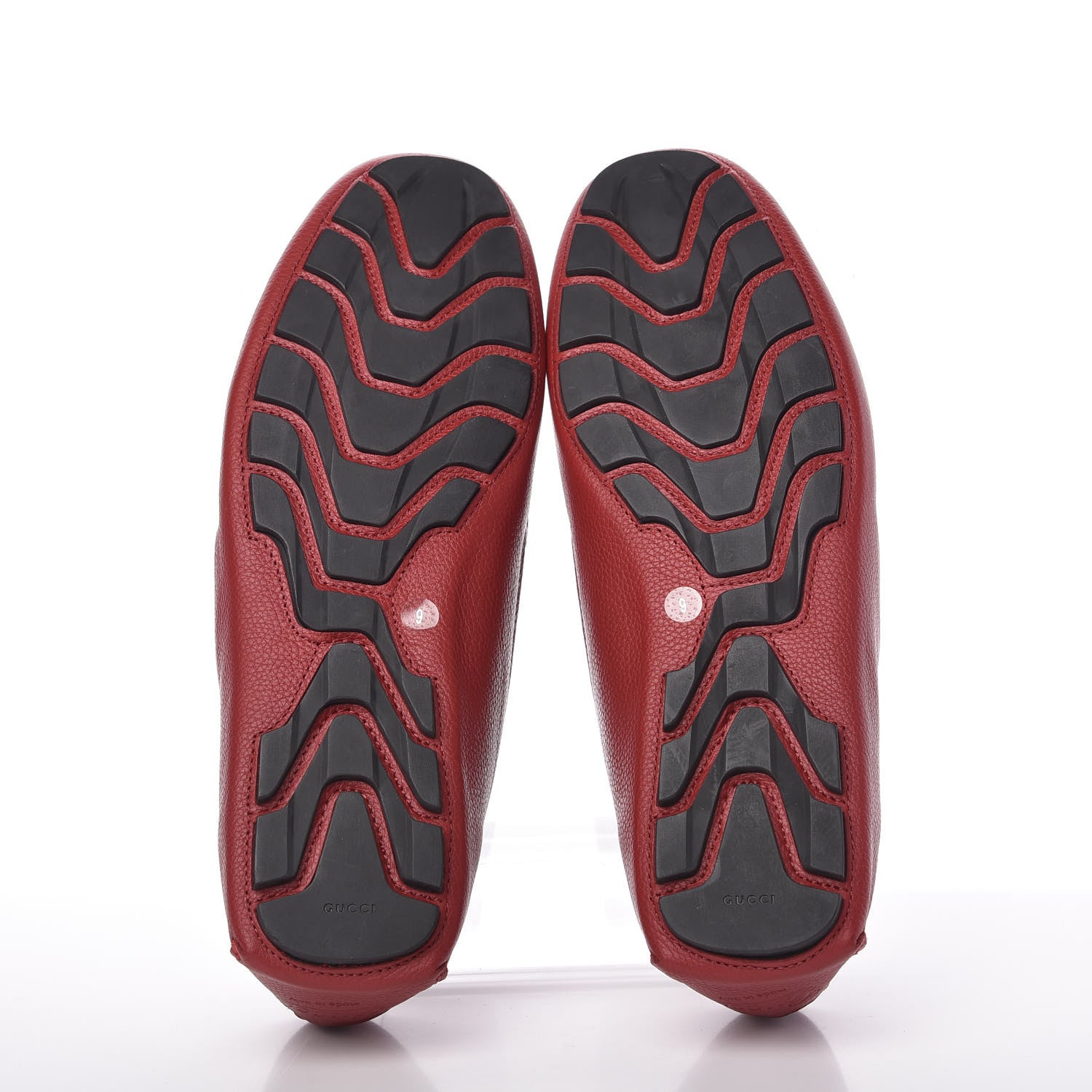 Gucci Calfskin Web Mens Driver Loafers 9 Red 5 of 9