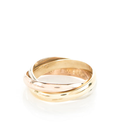 Cartier 18K Pink Yellow White Gold Small Trinity Ring 48 4.5 3 of 5