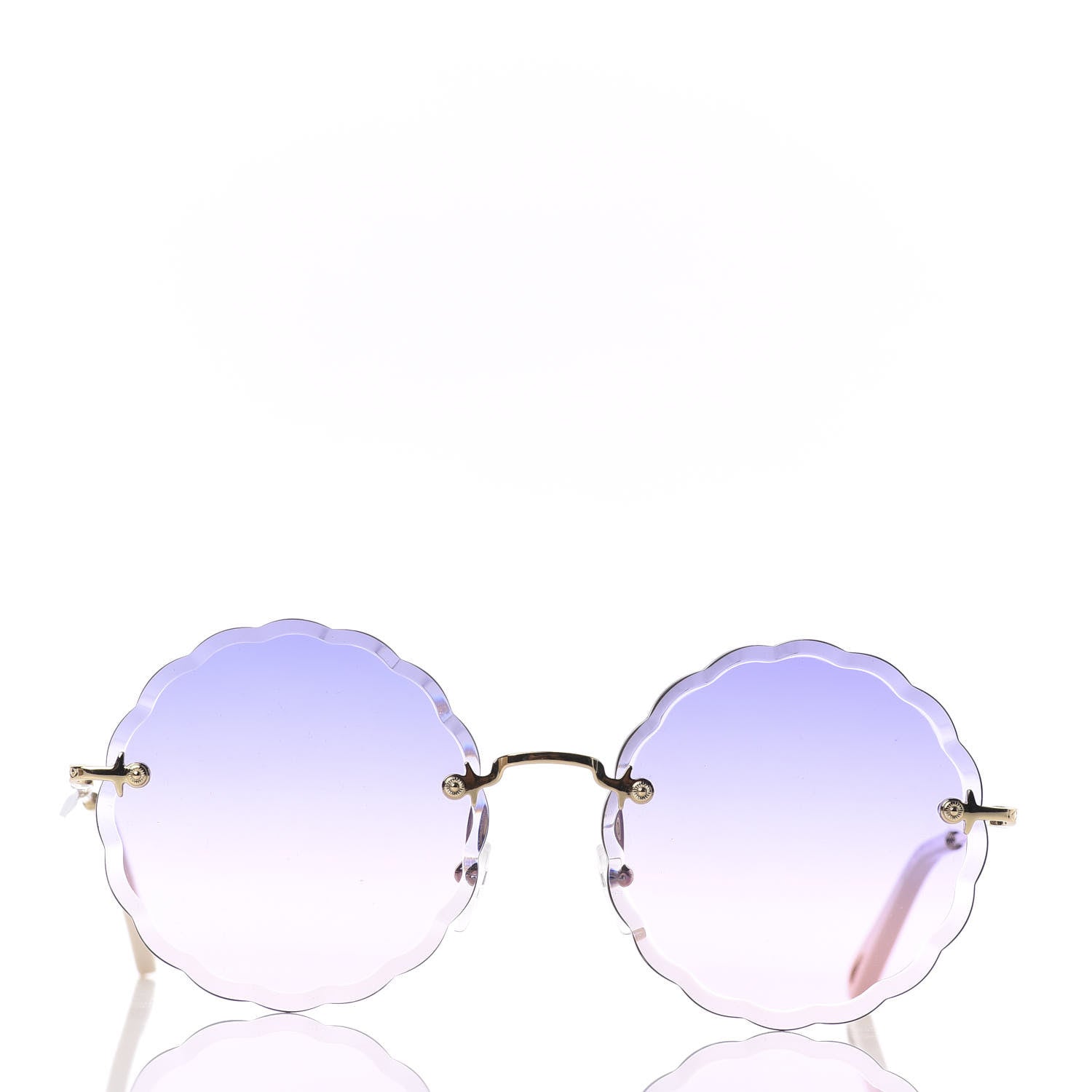 Chloe Rosie Bevelled Round Sunglasses CE142S Gold Gradient Pink 2 of 6