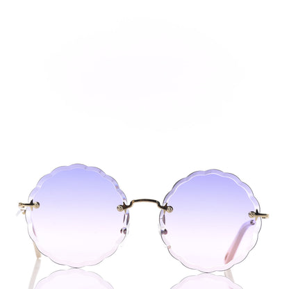 Chloe Rosie Bevelled Round Sunglasses CE142S Gold Gradient Pink 2 of 6
