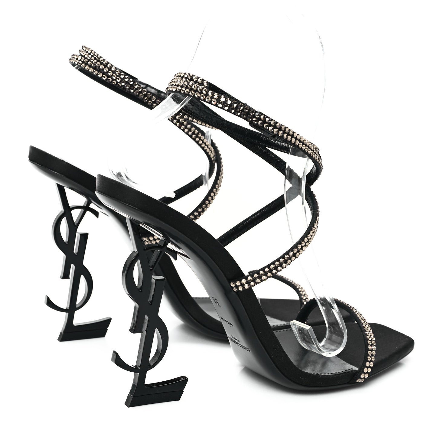 Crepe Satin Strass Opyum 110 Sandals 38 Black
