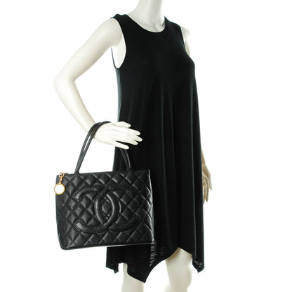 Chanel Caviar Quilted Medallion Tote Navy 2 of 7