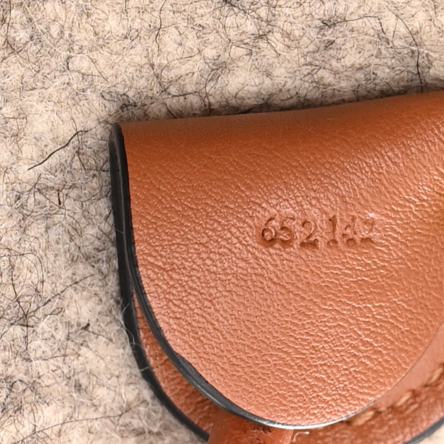 Loewe Felt Calfskin Small Anagram Square Basket Tote Brown Tan 7 of 13