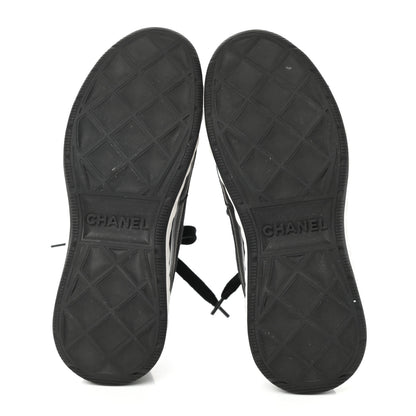 Chanel Velvet Calfskin Mixed Fibers CC Sneakers 37 Black 5 of 8