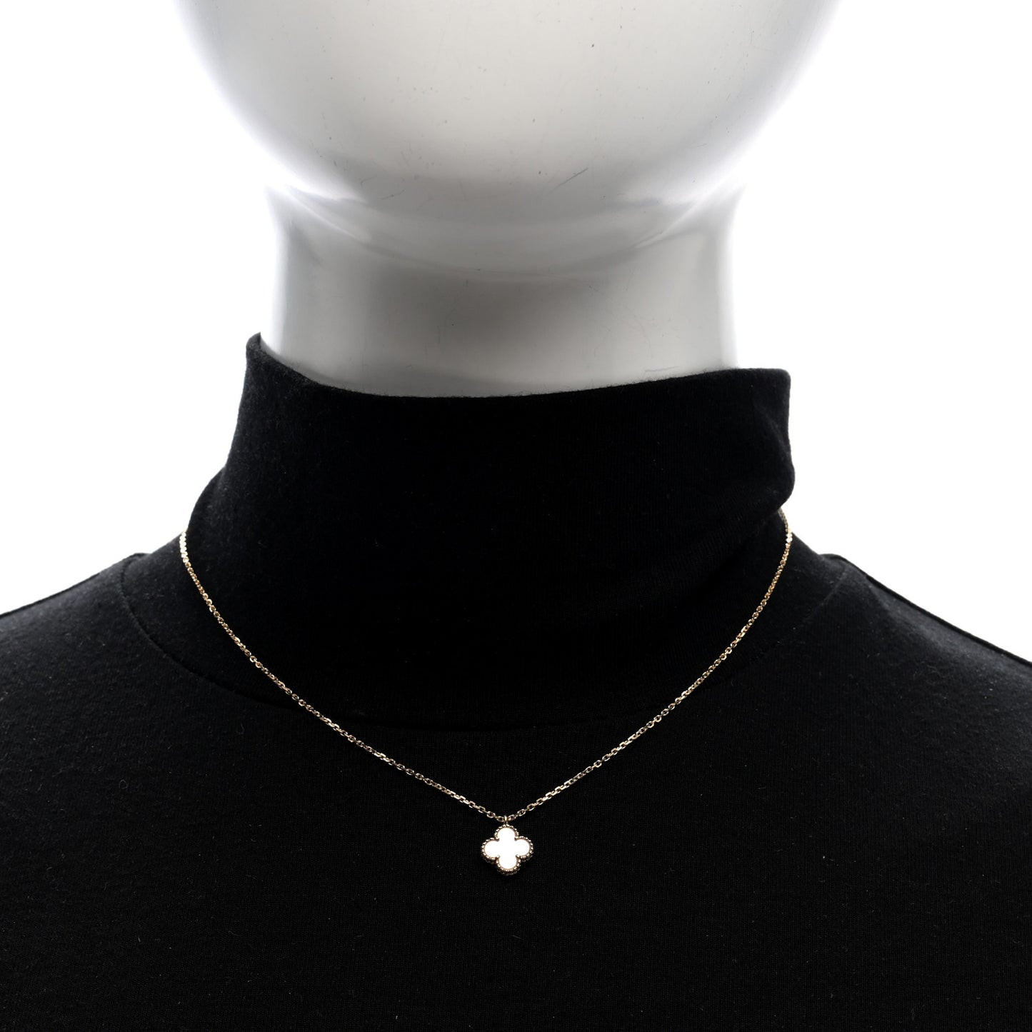 18K Yellow Gold Mother of Pearl Sweet Alhambra Pendant Necklace