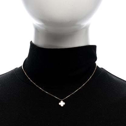 Van Cleef & Arpels 18K Yellow Gold Mother of Pearl Sweet Alhambra Pendant Necklace 2 of 4