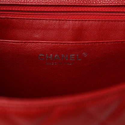 Chanel Caviar Quilted Maxi Single Flap Red 17 of 24