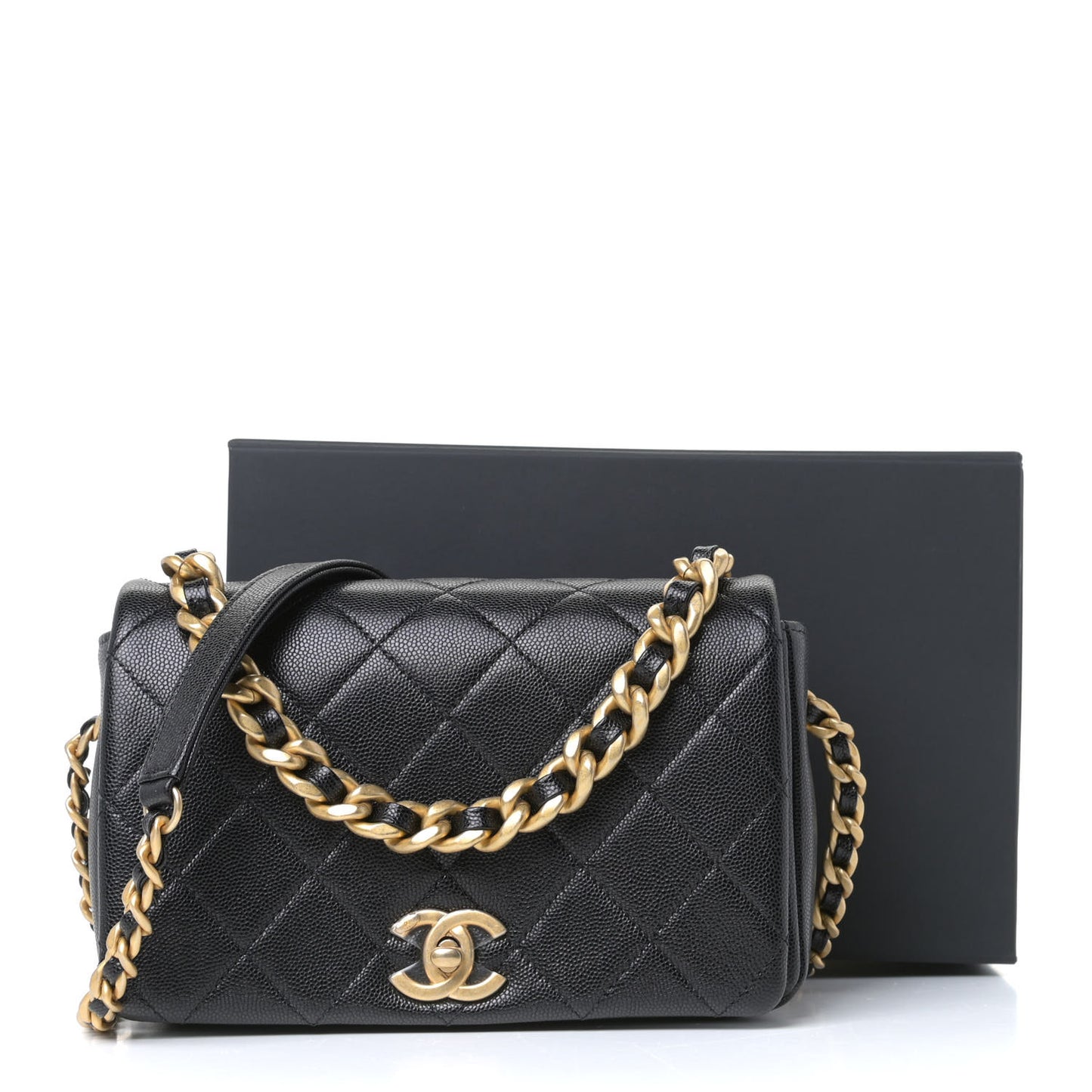 Caviar Quilted Small Fashion Therapy Flap Bag Black