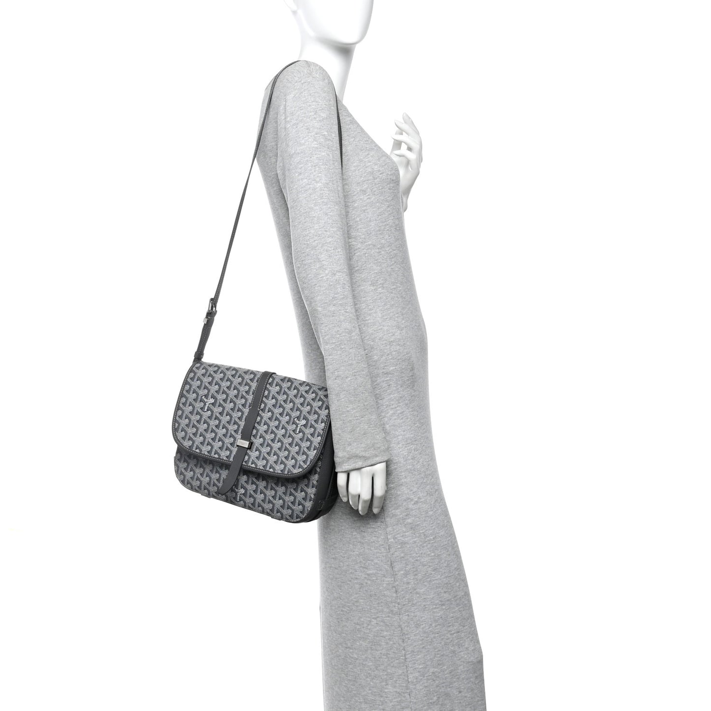 Goyardine Belvedere II MM Messenger Bag Grey