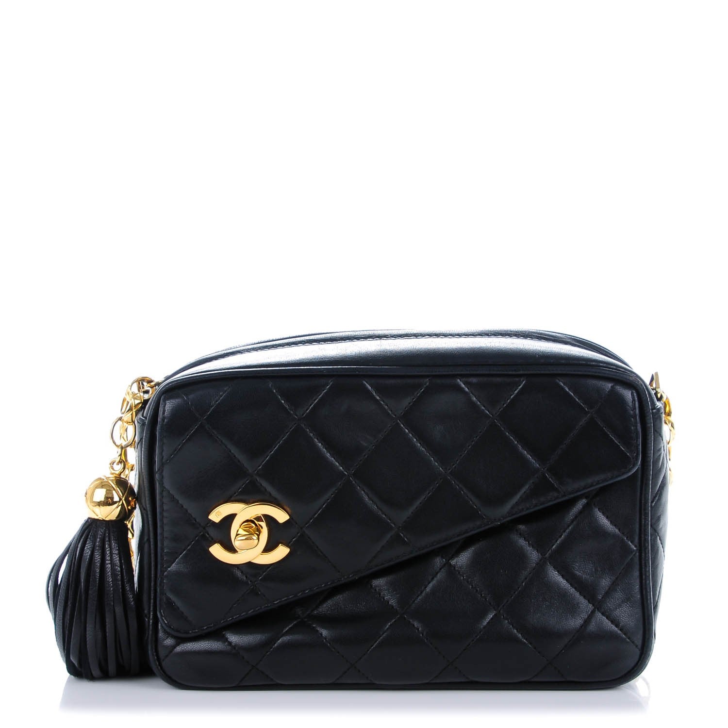Chanel Lambskin Quilted Tassel Camera Case Black 1 of 8