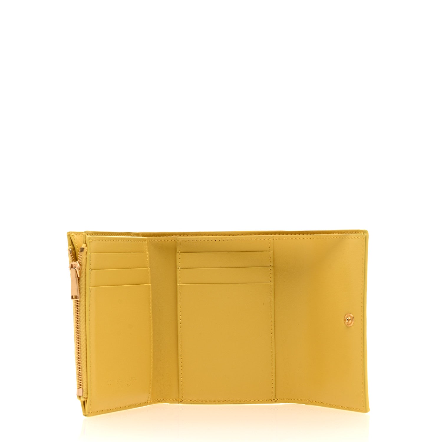 Bottega Veneta Nappa Calfskin Maxi Intrecciato Cassette Tri-Fold Wallet Buttercup 5 of 7