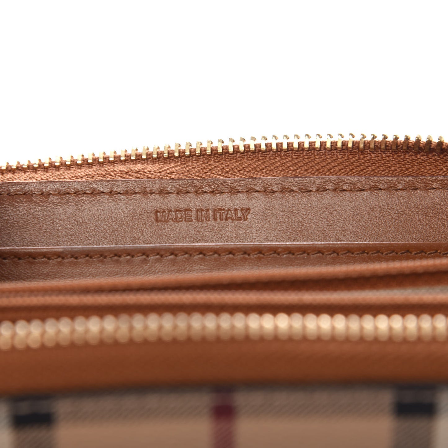 Haymarket Check Zip Around Wallet Tan
