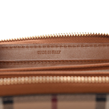 Burberry Haymarket Check Zip Around Wallet Tan 7 of 9
