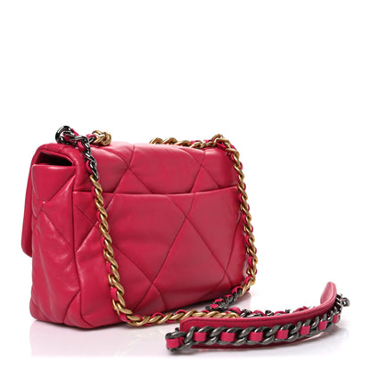 Chanel Lambskin Quilted Medium Chanel 19 Flap Dark Pink 3 of 10