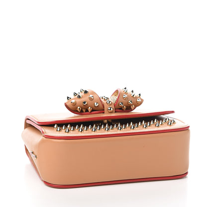 Christian Louboutin Calfskin Spikes Baby Sweet Charity Shoulder Bag Biscuit 3 of 8