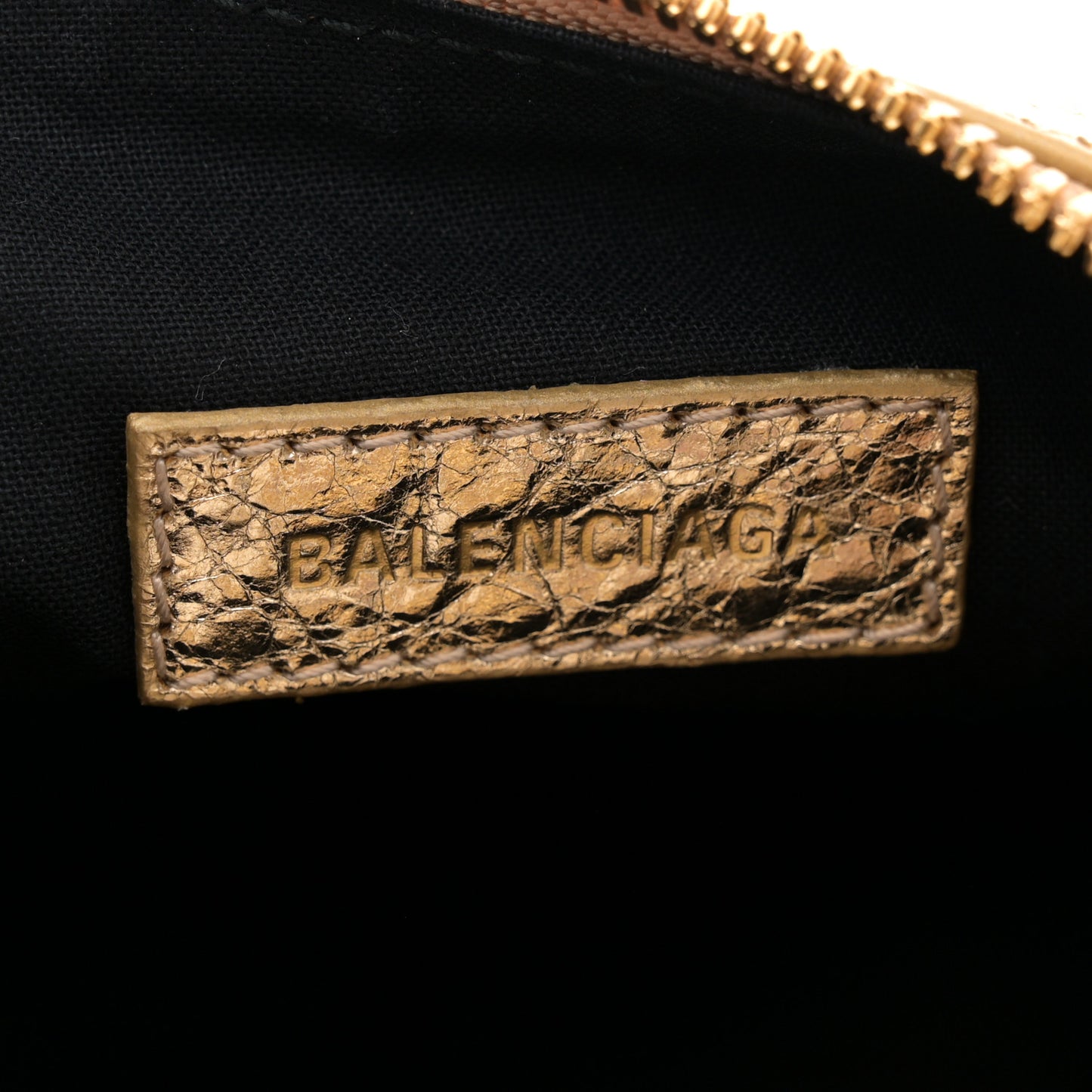Metallic Agneau Arena Crystal Le Cagole Shoulder Bag XS Light Gold
