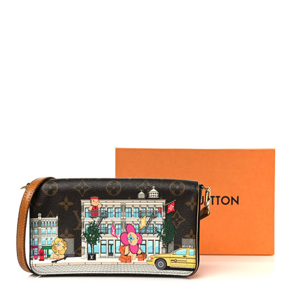 Louis Vuitton Monogram 2022 Christmas Animation New York Soho Pochette Felicie Chain Wallet Yellow 13 of 13