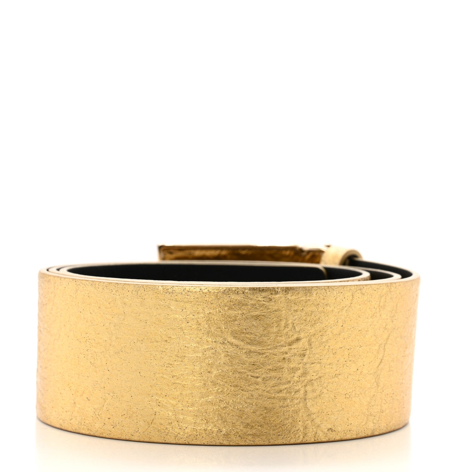 Chanel Metallic Calfskin Gripoix Poured Glass Egyptian CC Belt 95 38 Gold 2 of 8