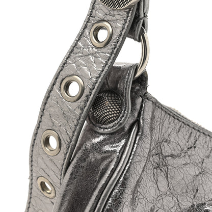 Balenciaga Metallic Agneau Arena Le Cagole Shoulder Bag XS Silver 12 of 13