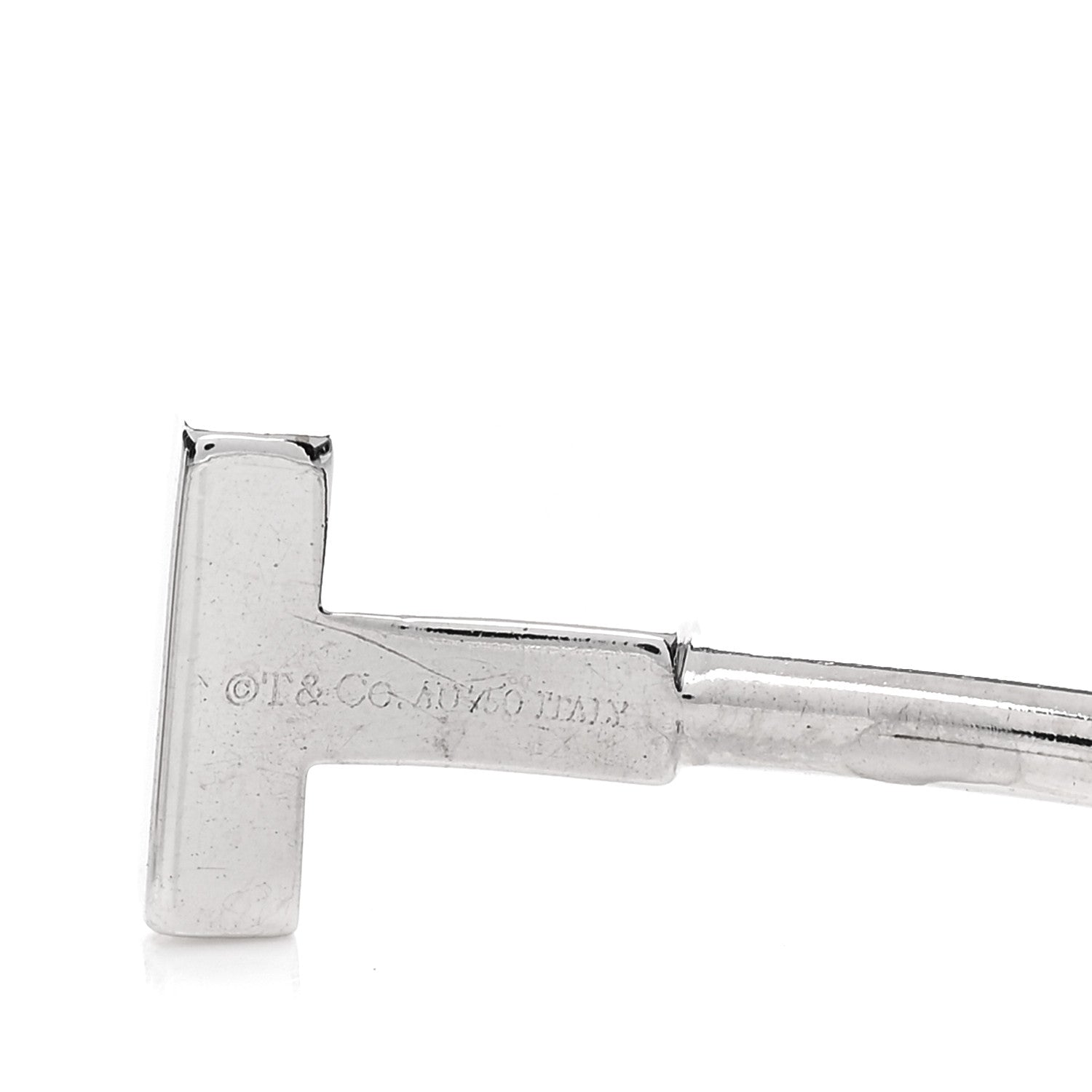 Tiffany 18K White Gold Diamond T Wire Bracelet 3 of 3