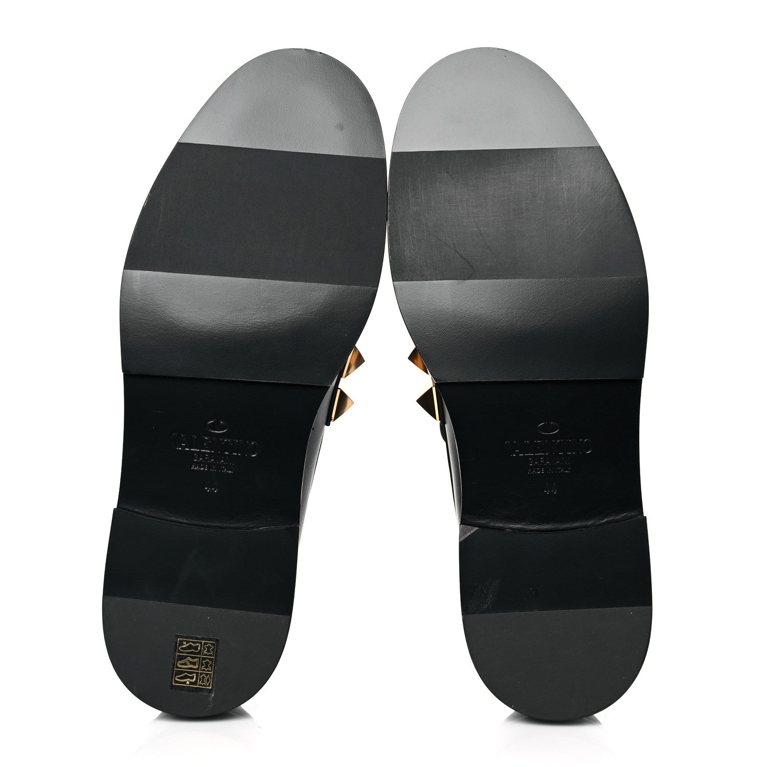 Valentino Garavani Calfskin Mens VLogo Roman Stud Loafers 44 Black 5 of 9