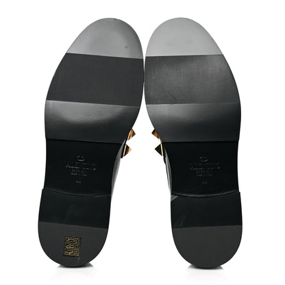 Valentino Garavani Calfskin Mens VLogo Roman Stud Loafers 44 Black 5 of 9