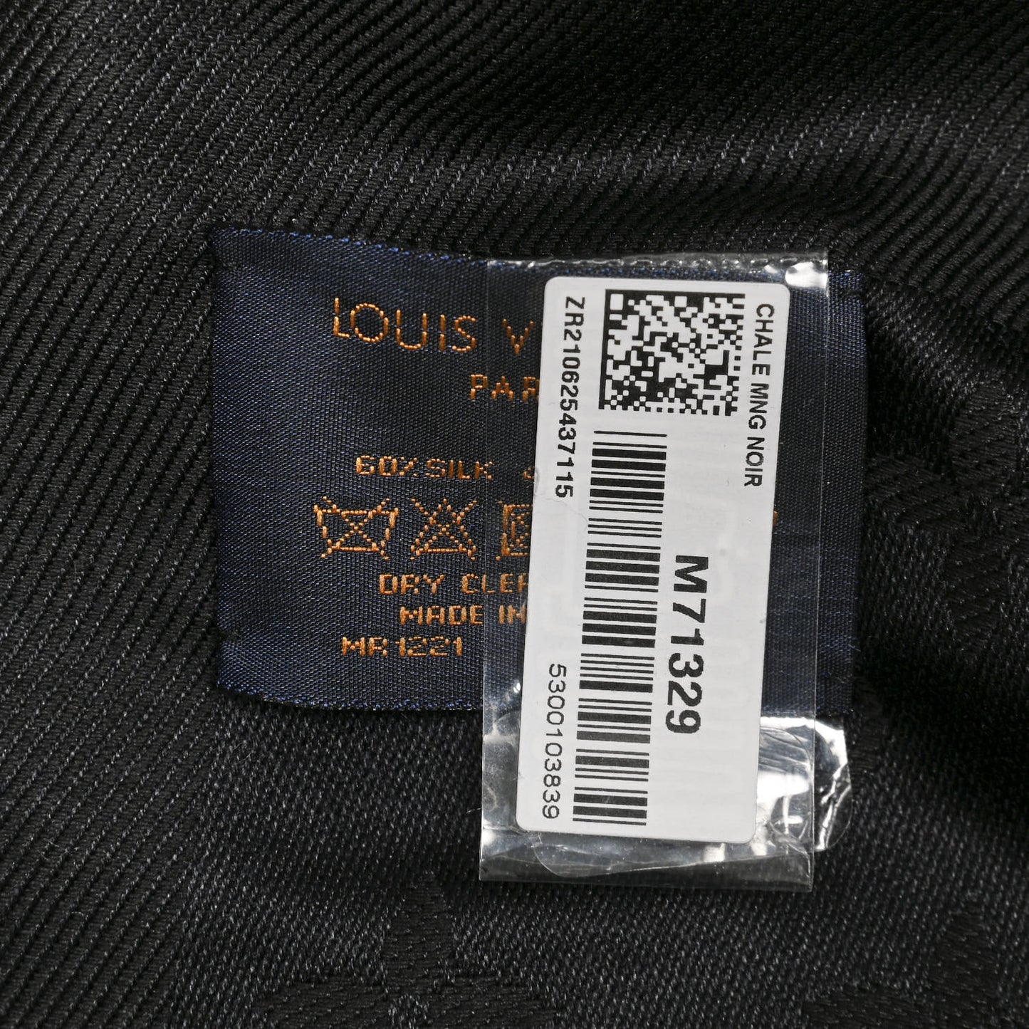 Silk Wool Monogram Shawl Black