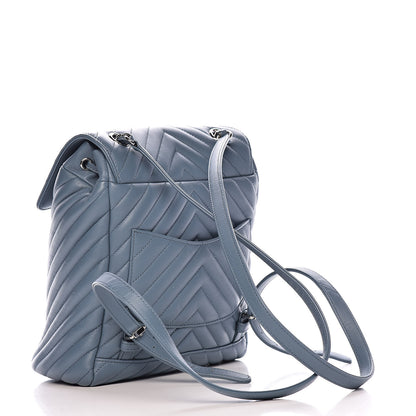 Chanel Lambskin Chevron Quilted Small Urban Spirit Backpack Light Blue 3 of 12