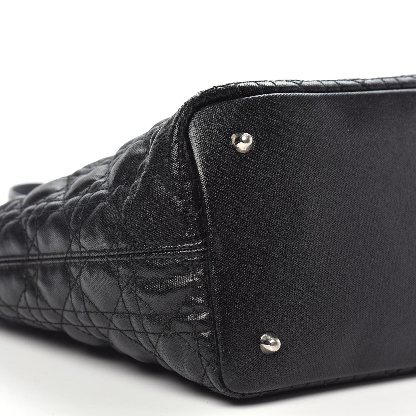 Coated Canvas Cannage Medium Panarea Tote Black