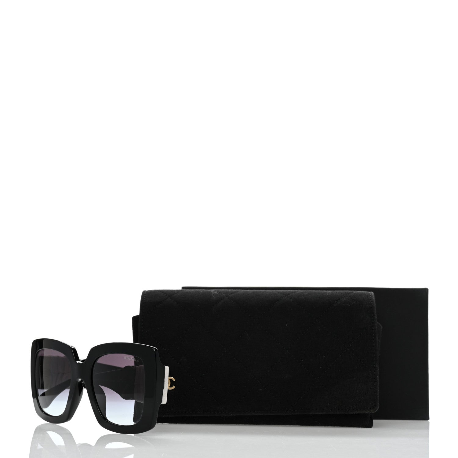 Chanel Acetate Calfskin Square Sunglasses 5474-Q-A Black White 8 of 8