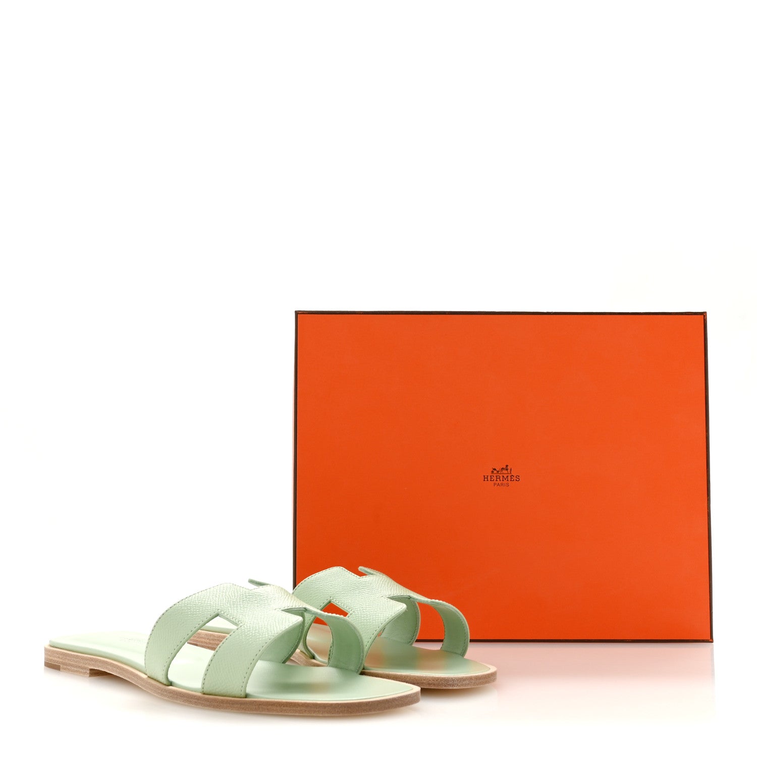 Hermes Epsom Oran Sandals 40 Vert Jade 10 of 10