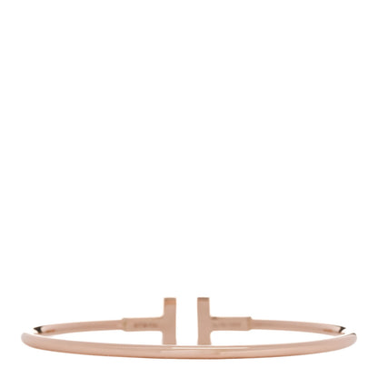 Tiffany 18K Rose Gold Mother of Pearl T Wire Bracelet 2 of 3